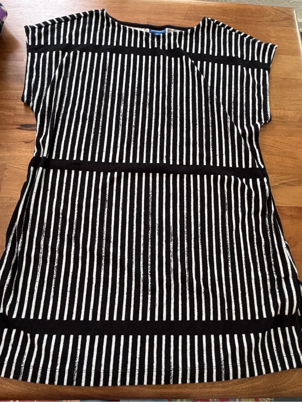 Marimekko Black and White Striped Terry Coth Swim Cover Up Size XL - Picture 6 of 9